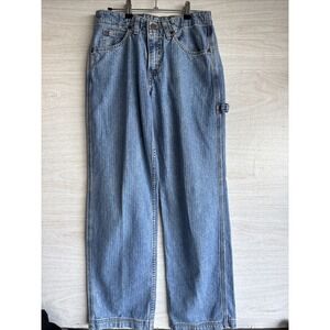 Women's L2 Levi's Ribcage Vertical Striped Pattern Sz 7 Jeans